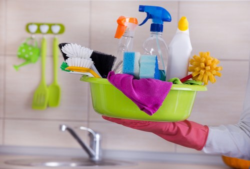 Domestic cleaner working in a Chelsea townhouse living room
