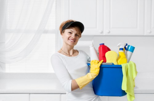 Detailed post-construction cleaning of kitchen surfaces in Chelsea