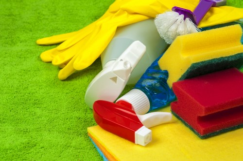 Chelsea office cleaners working in a modern business workspace