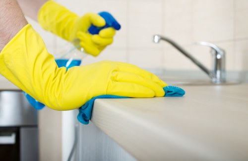 Deep cleaning tasks in a Chelsea kitchen and bathroom interior