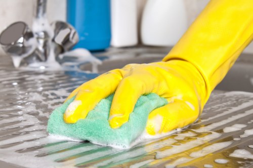 Risk assessment being reviewed before a cleaning job begins